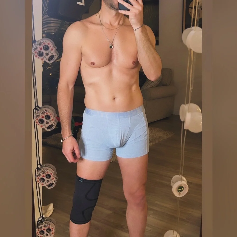 Andrew Christian | Vibe Breeze Mesh Gym boxer brief in Powder Blue (Small)